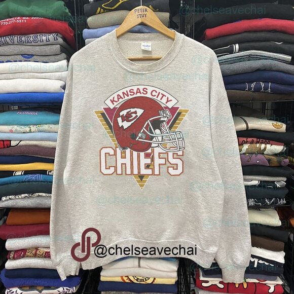 Vintage Kansas City Chiefs Football Sweatshirt, NFL Kansas City Chiefs Shirt Tee - Picture 1 of 2
